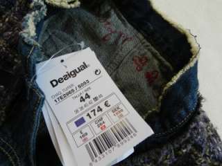 NWT DESIGUAL Tuiter 17E2965 Sz 44/XL/14 Jeans Jacket Tweed Womens 