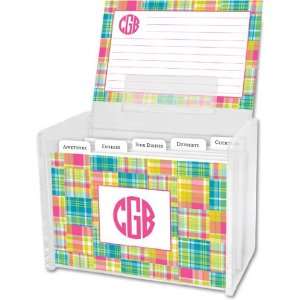 Boatman Geller Recipe Boxes with Cards   Madras Patch Bright:  