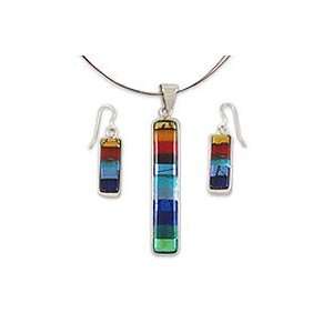  Rainbow Dichroic Art Glass Jewelry Set: Everything Else