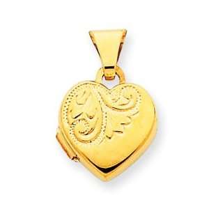  14k Yellow Gold Heart Locket Jewelry