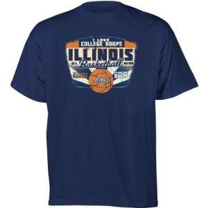 Illinois Fighting Illini Navy I Love College Hoops T Shirt 