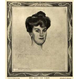  1906 Print Mrs. John Van Vorst Wife Portrait Bradford 
