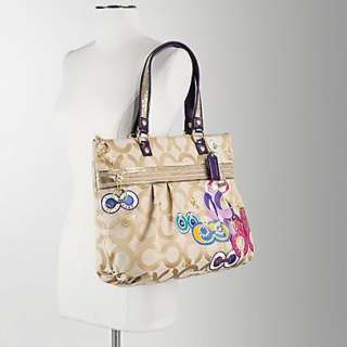 COACH Poppy Pop C Applique Glam Tote Bag 15307 LT KHAKI  