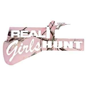  22 Real Girls Hunt Metal Wall Art Realtree APC Pink Camo 