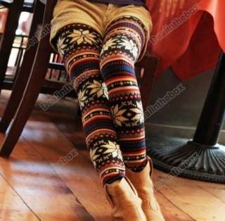 Casual Knitted Colorful Crystal Pattern Leggings Tights Pants Dry 