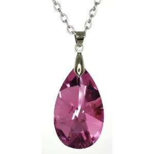  Multifaceted Triangle cut Pink Austrian Crystal Tear Drop 