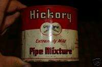 Vintage Hickory Pipe Mixture Tobacco Tin Can Ad Nice!  
