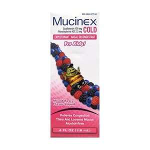  Mucinex For Kids Cold, Mixed Berry Flavor Liquid, 4 oz 