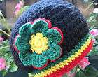   JAMAICAN CHILDREN Tam Hat Rasta Beanie Hand Crochet Slouchy Hippie