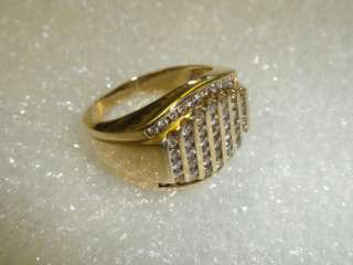 10k solid gold mens ring with over 1 carat of diamonds  