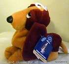 HUSH PUPPIES BEAN BAG DOG GOLD AND MAROON NEW WITH TAGS