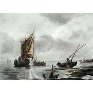  Fishing boat at Anchor Etching Van de Velde Younger 