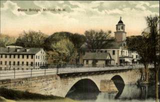 MILFORD NH Stone Bridge c1910 Postcard  