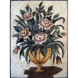  26x34 Superb Flower Mosaic Art Tile Home Decor