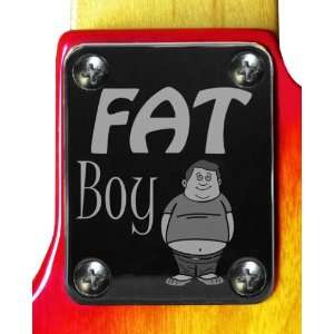  Fat Boy Chrome Engraved Neck Plate: Musical Instruments