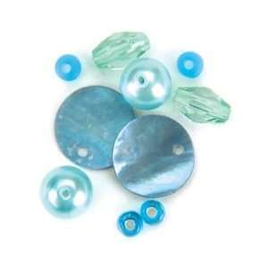 Blue Moon Natural Elegance Glass & Shell Bead Mix 40 Grams Green NESHM 