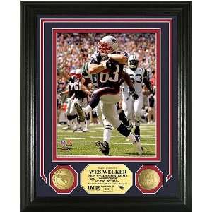  Highland Mint Wes Welker Photo Mint With 2 24Kt Gold Coins 