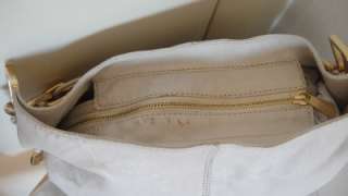 MICHAEL KORS Ines Large Zip Top Hobo Bag Leather Vanilla  