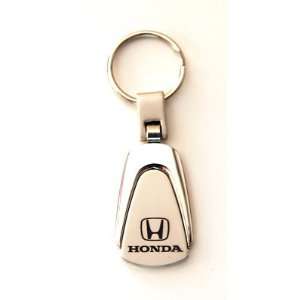 Honda Logo Chrome Teardrop Keychain Tear Drop Key Fob Ring
