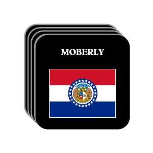 US State Flag   MOBERLY, Missouri (MO) Set of 4 Mini Mousepad Coasters