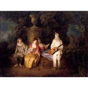   Jean Antoine Watteau   24 x 18 inches   Party of Fo