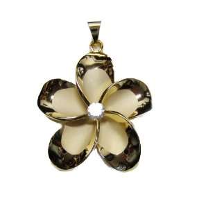 Large Flower Pendant made of 18kt Yellow Gold Over .925 Silver with 