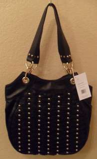 NWT HYPE Bryce Black Leather Studded Shoulder Bag Handbag $350 NEW 