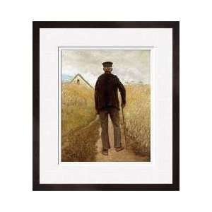  Old Man Walking In A Rye Field Framed Giclee Print