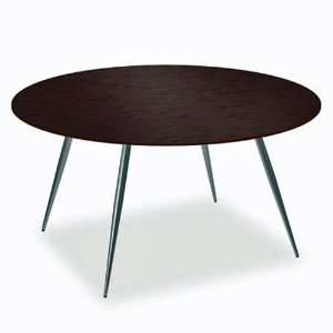   Table 42 Coffee Wood Veneer Top/Chrome 4 Post Legs: Office Products