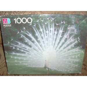   Rare White Peacock 1000 Piece Puzzle By Milton Bradley: Toys & Games