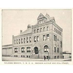  1893 Print Railroad Branch YMCA Madison Ave. New York 