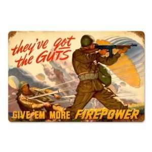  Firepower Vintage Metal Sign Military Army Marine