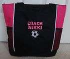 TOTE BAG Personalized Zippered Sport Soccer Coach Gift