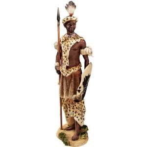  14 African Zulu Chieftain Warrior Sculpture Statue 