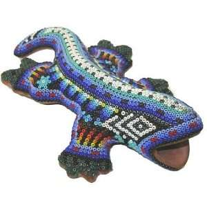  Iguana ~ Huichol Bead Art