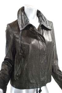 LINE 100% Lambskin Leather Black Jacket Soft Leather Lined Nice 