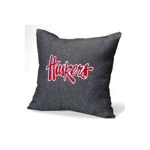 University of Nebraska HUSKERS   18 Denim Throw Pillow 
