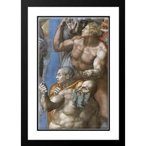 Michelangelo 18x24 Framed and Double Matted The Last Judgement [detail 