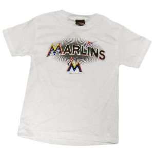  MLB Florida Miami Marlins White T Shirt New Logo Small SM 