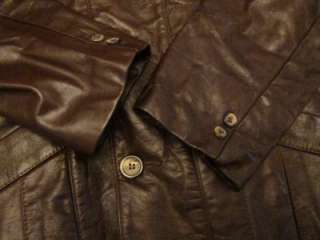 Vtg  Leather Shop Mens Leather Fight Club Sherpa Lined Blazer 