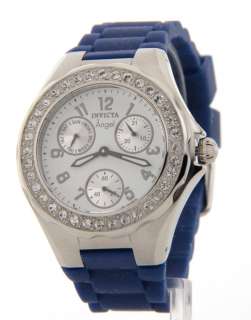 IN1641 Invicta Womens Angel Multifunction Rubber Fashion Crystal Watch 