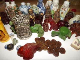   , figurines, snuff bottles, jade, bakelite, carved, amber, NR  