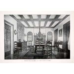  1925 Print Interior Renaissance Perspective Rendering 