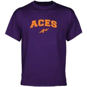    Evansville Aces Purple Mascot Arch T shirt