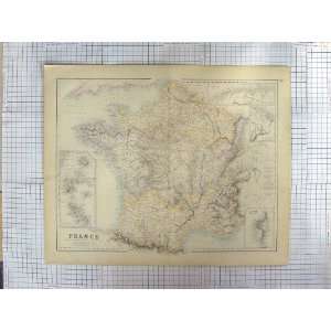   SWANSTON ANTIQUE MAP c1870 FRANCE CORSICA MARTINIQUE: Home & Kitchen