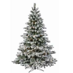 12 X 78 Flocked Aspen Christmas Tree LED 1400 WmWht Lights:  