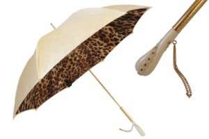 NWT PASOTTI UMBRELLA LUXE Gold and Leopard CANOPY  