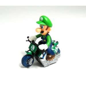  Mario Kart Tomy Gashopan 1.5 Inch Luigi Pull Back Bike 