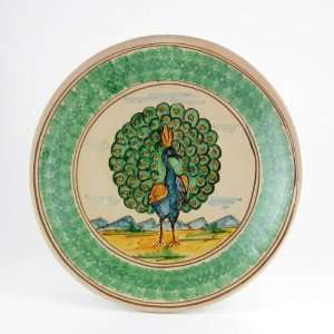  Handmade Italian Ceramic Wall Plate Peacock by Alessi 