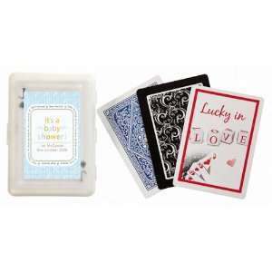 Wedding Favors Blue Its a Baby Shower Design Personalized Playing Card 